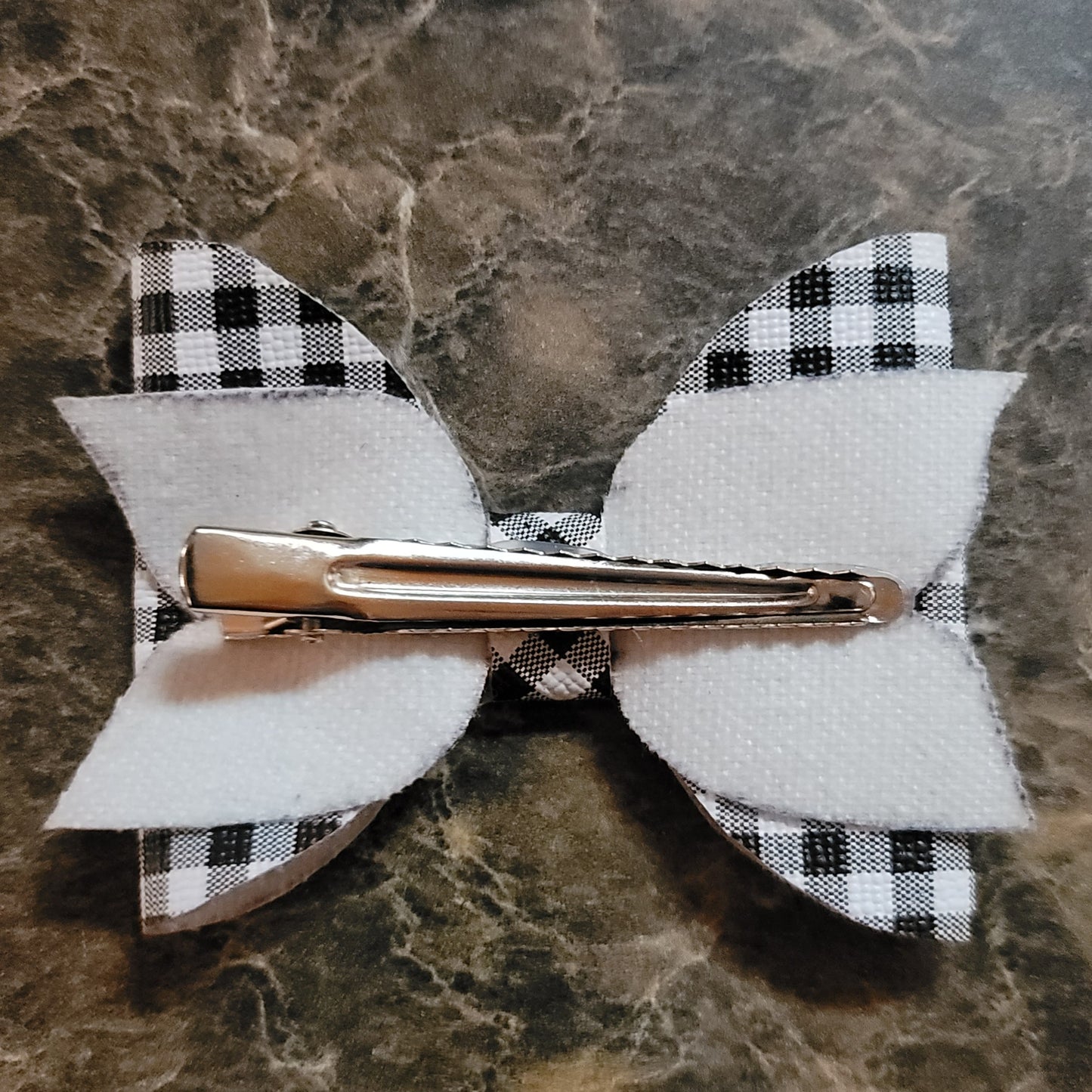 Black & White Check Bow