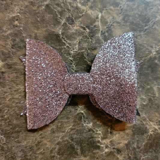Dark Gray Glitter Bow