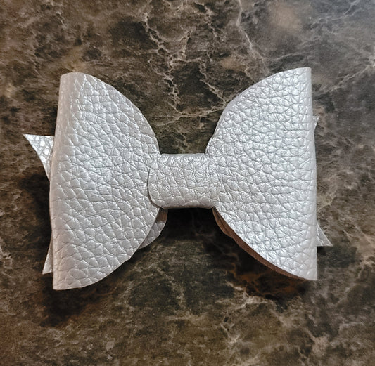 Silver Textured Bow