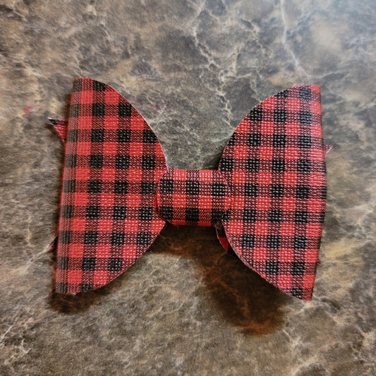 Red & Black Check Bow