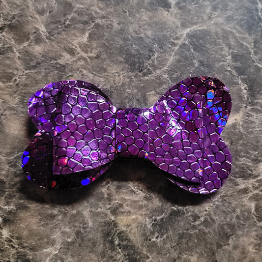 Dark Purple Color Shift Heart Bow