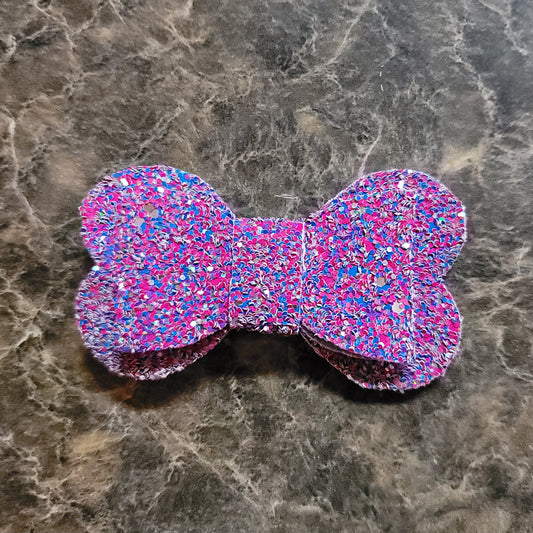 Pink & Blue Glitter Heart Bow