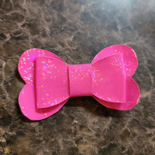 Hot Pink Color Shift Heart Bow