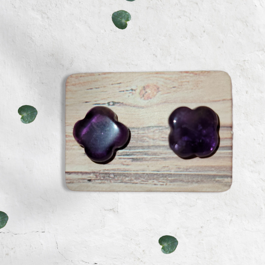 Flower Shaped Amethyst Earrings