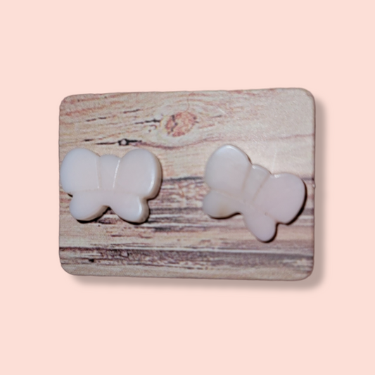 Pink Opal bow earrings