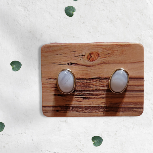 Blue Lace Agate Earrings