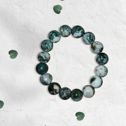 Super Chunky Moss Agate Bracelet