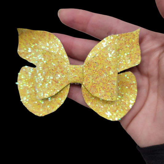 Yellow Glitter Butterfly Bow
