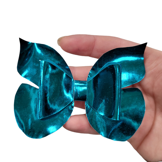 Teal Chrome Butterfly Bow