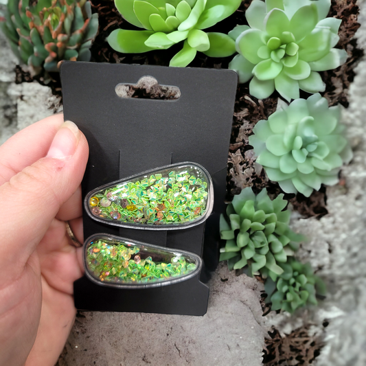 Green Triangles & Multicolor Gems Set