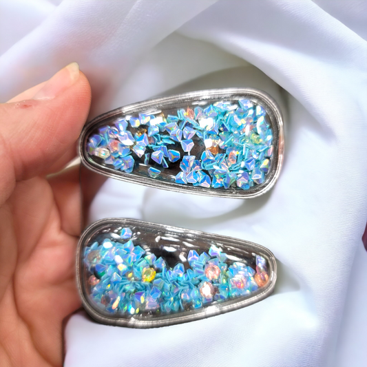 Blue Triangles & Multicolor Gems Set