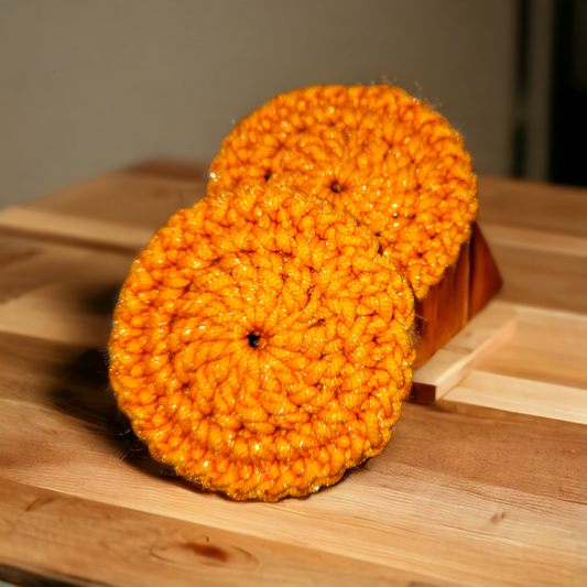 Orange Round Dish Scrubbies