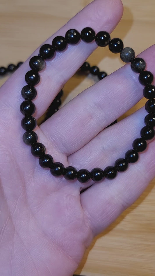 Gold Sheen Obsidian Bracelet